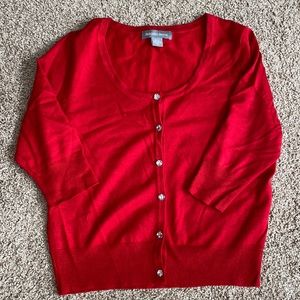 5/$25.00! Cute scoop neck top/sweater with bling buttons